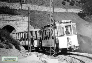 TBO Tramvia Biella-Oropa Convoglio diretto ad Oropa in uscita dalla Galleria del Girone