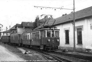 FEB Ferrovia Biella-Vallemosso Elettromotrice 19 Stazione di Cossato
