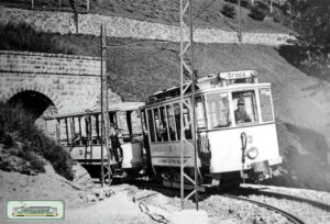 TBO Tramvia Biella-Oropa Convoglio diretto ad Oropa in uscita dalla Galleria del Girone
