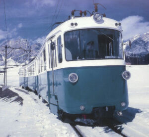 SFD Elettrotreno in corsa di prova anno 1956