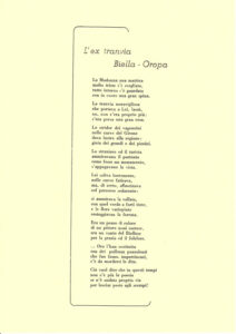 TBO Tramvia Biella-Oropa poesia commemorativa