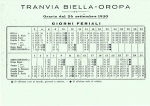 TBO Tramvia Biella-Oropa Orario Giorni Feriali