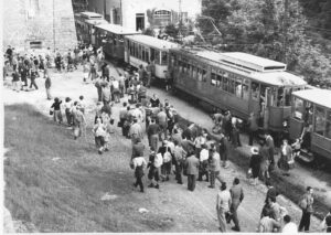 TBO Tramvia Biella-Oropa Convogli appena giunti alla Stazione di Oropa Santuario