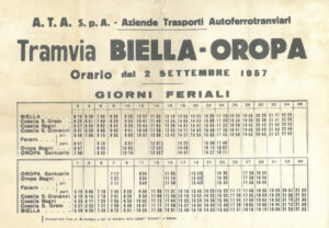 TBO Tramvia Biella-Oropa Orario Feriale dal 02.09.1957