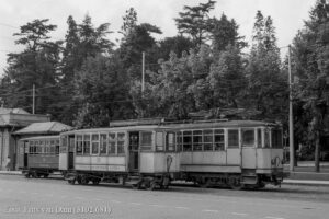 TBO Tramvia Biella-Oropa convogli in sosta alla Stazione di Biella 20.07.1957