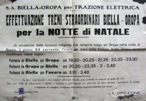 TBO Tramvia Biella-Oropa Treni Straordinari Notte di Natale 1950