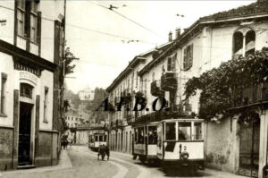 TBO Tramvia Biella-Oropa Convoglio Bis in arrivo a Biella via Galileo Galilei