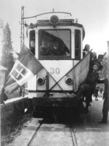 TBO Tramvia Biella-Oropa Elettromotrice 30 imbandierata in Cossila San Giovanni