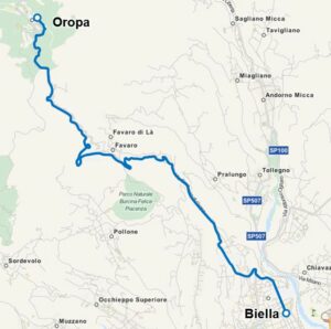 TBO Tramvia Biella-Oropa Tracciato della linea